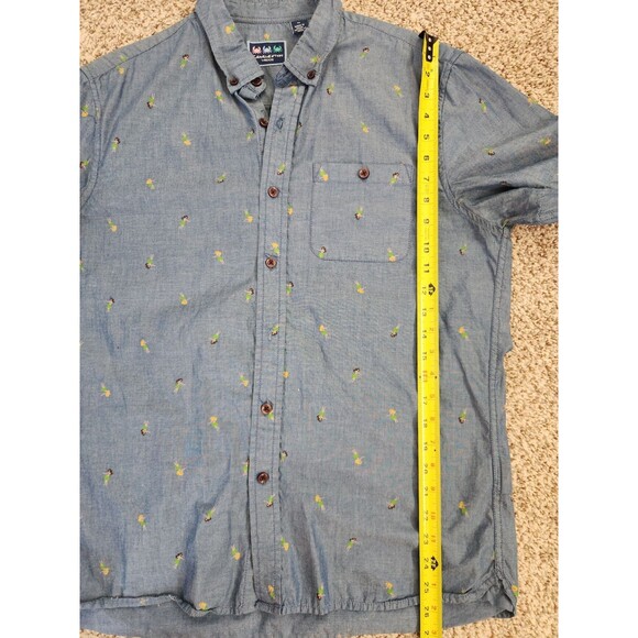CHARLESTON THREADS Hula Dancer print short sleeve button down dress shirt sz M - Picture 7 of 7